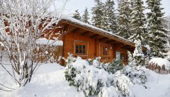 Das winterliche Blockhaus